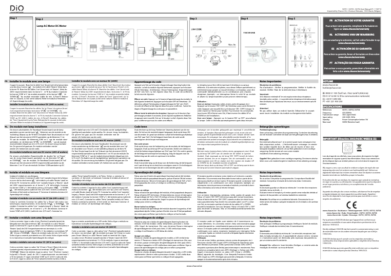 Page 1 de la notice Manuel utilisateur Chacon 54751