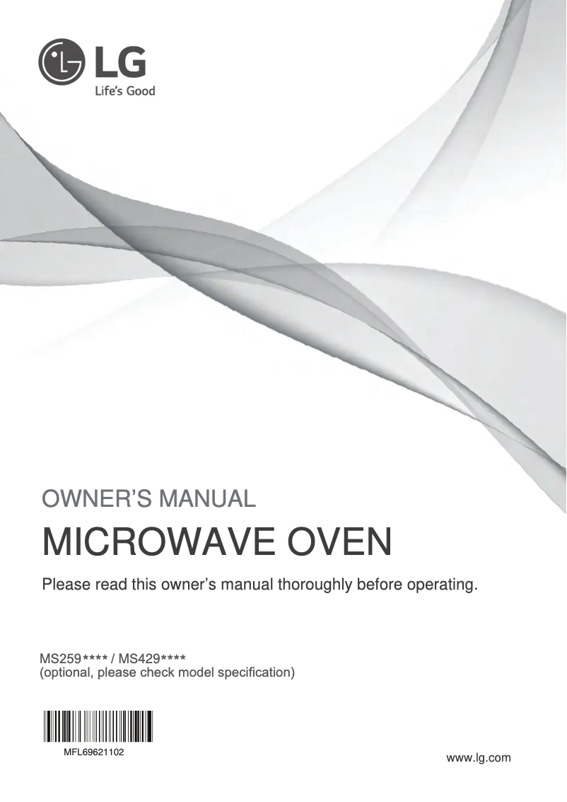 Page 1 de la notice Manuel utilisateur LG MS4296OMBB