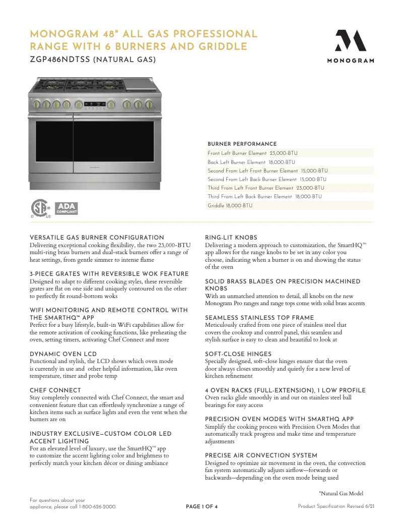 Image de la première page du manuel de l'appareil ZGP486NDTSS