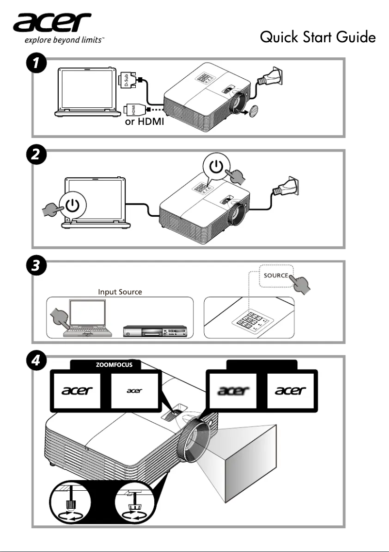 Page n°1 - Guide de démarrage rapide Acer DX125A