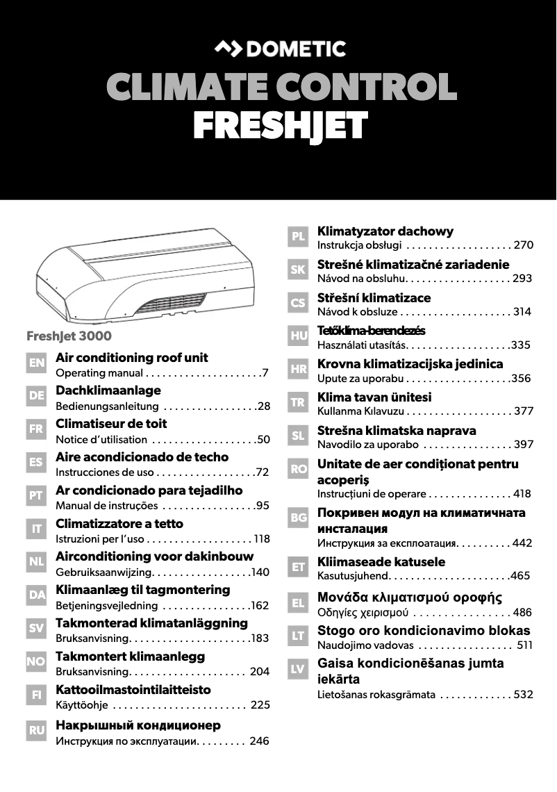 Página 1 del manual Manual de usuario Dometic FreshJet 3000