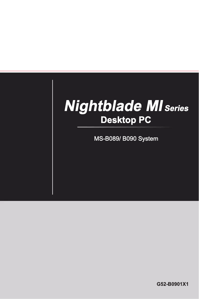Page 1 de la notice Manuel utilisateur MSI Nightblade MIB