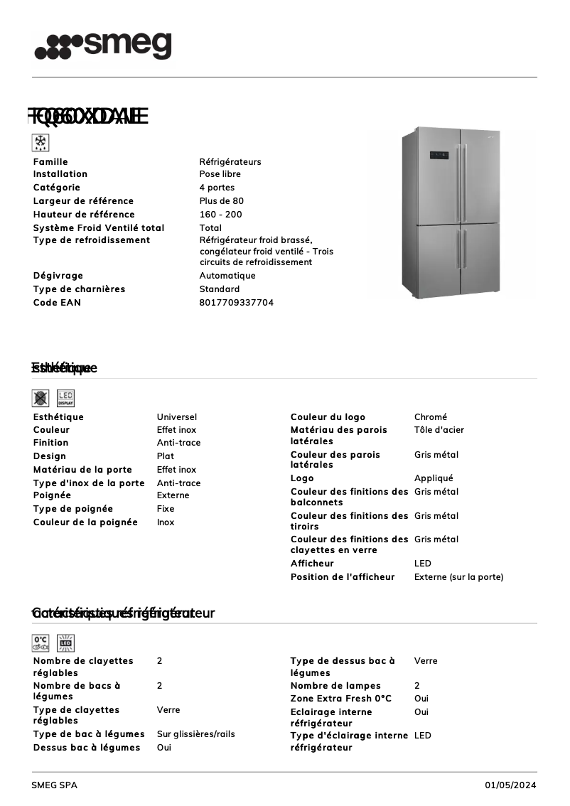 Image de la première page du manuel de l'appareil FQ60XDAIE