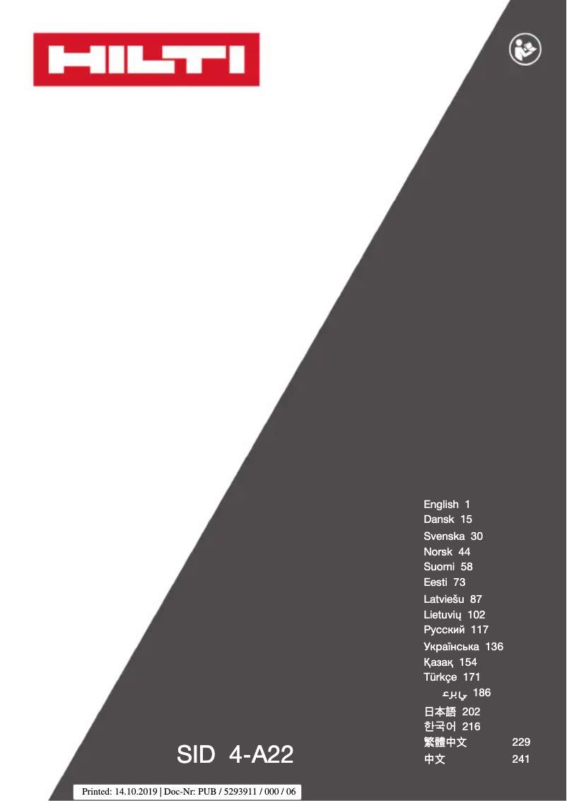 Página 1 del manual Manual de usuario Hilti SID 4-A22