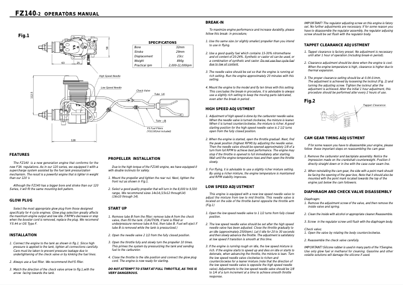 Page 1 of the manual User Manual YS FZ140 2