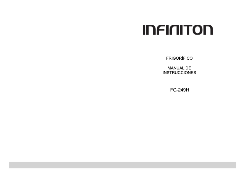 Page 1 de la notice Manuel utilisateur Infiniton FG-249H