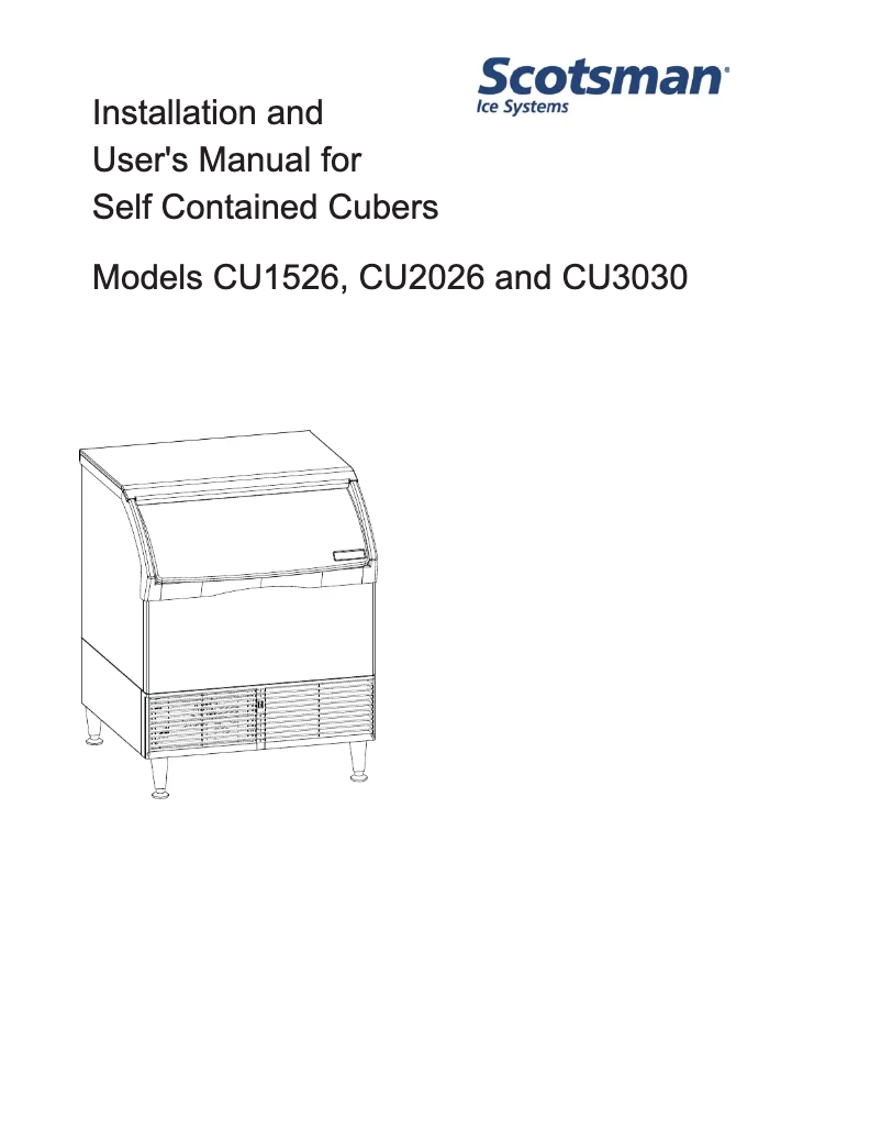 Page n°1 - Manuel utilisateur Scotsman CU3030-D