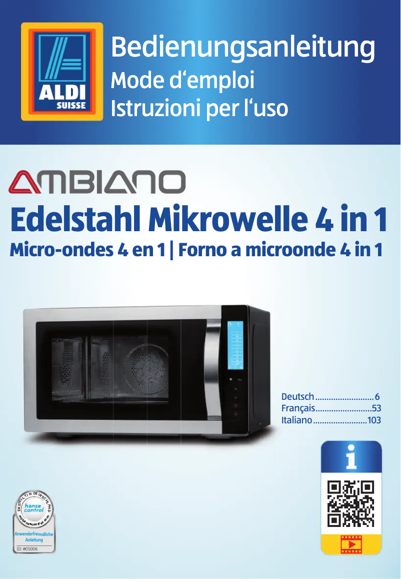 Page n°1 - Manuel utilisateur Medion Ambiano MD 17500