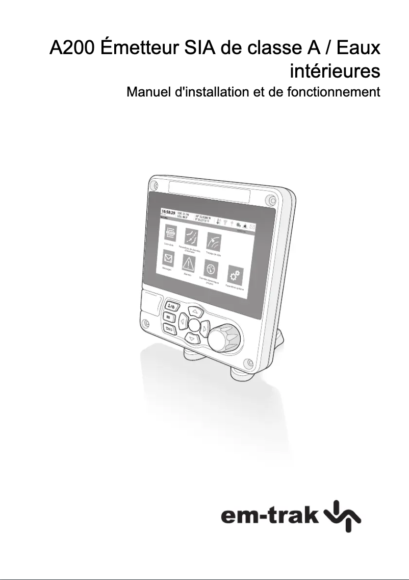 Page 1 de la notice Manuel utilisateur Em-Trak A200