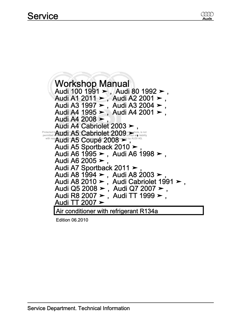 Page 1 de la notice Manuel utilisateur Audi A7 Sportback (2011)