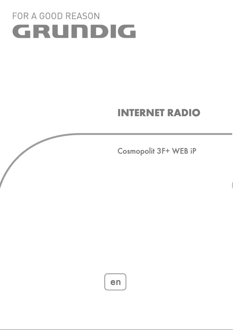 Page n°1 - Manuel utilisateur Grundig Cosmopolit 3F plus WEB iP