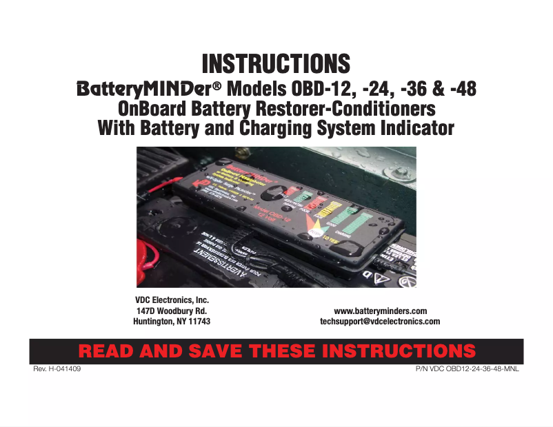 Page n°1 - Manuel utilisateur BatteryMINDer OBD-24V