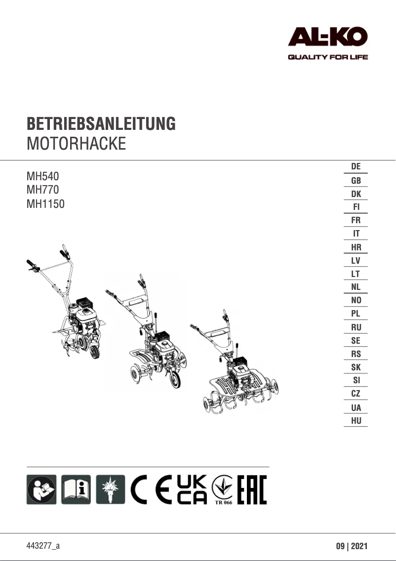 Page 1 de la notice Manuel utilisateur AL-KO MH 770