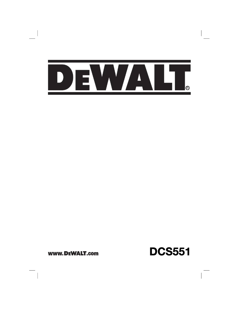 Page n°1 - Manuel utilisateur DeWalt DCS551