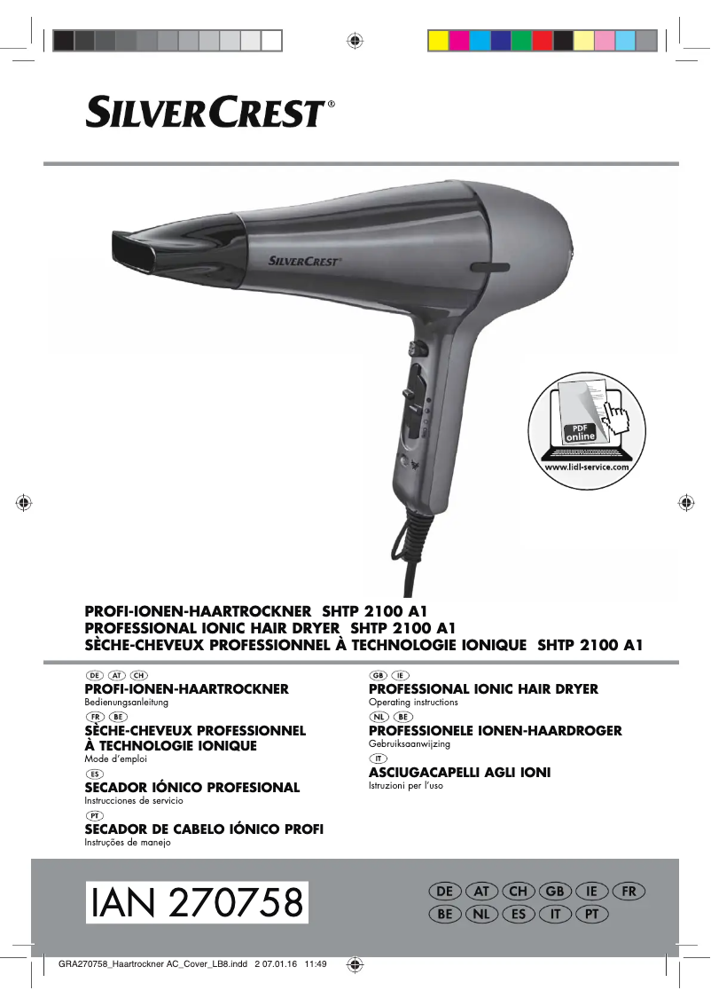 Image de la première page du manuel de l'appareil SHTP 2100 A1