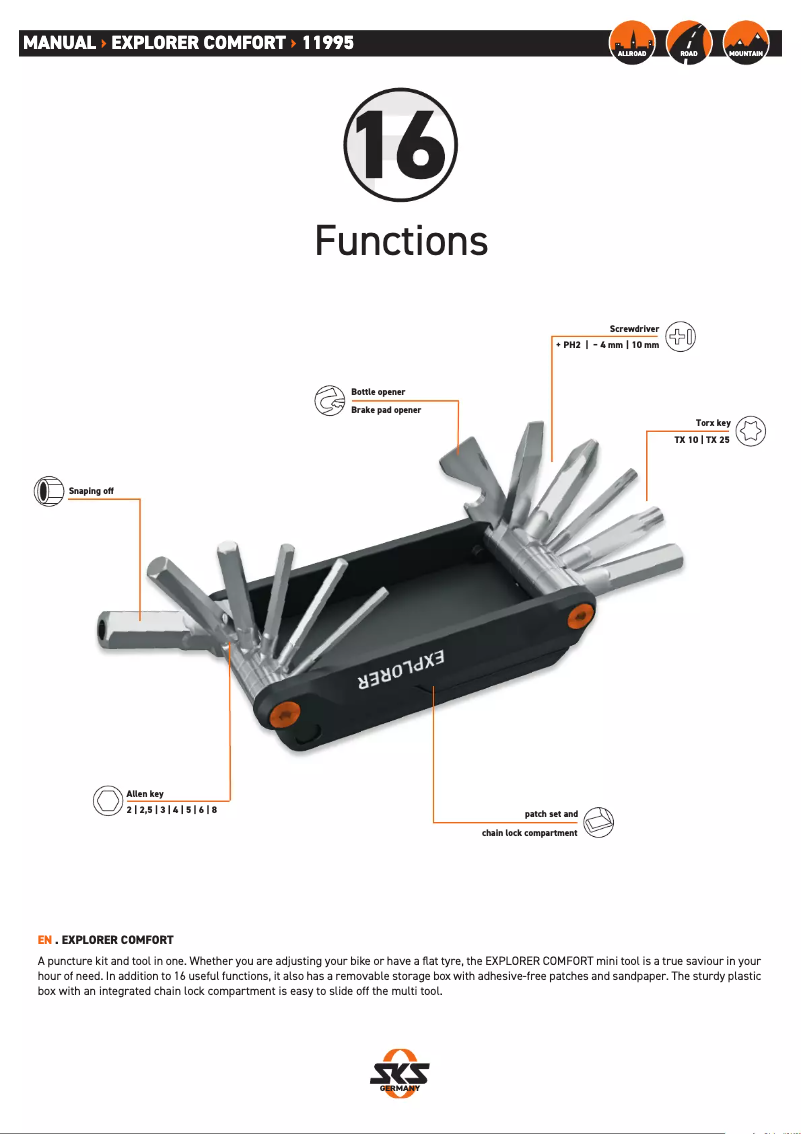 Image de la première page du manuel de l'appareil Explorer Comfort
