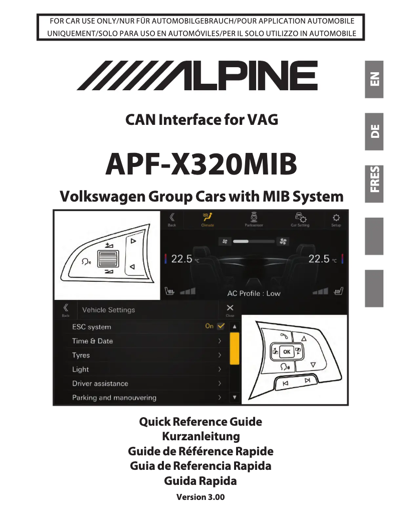 Page n°1 - Manuel utilisateur Alpine KIT-F9VW-T61
