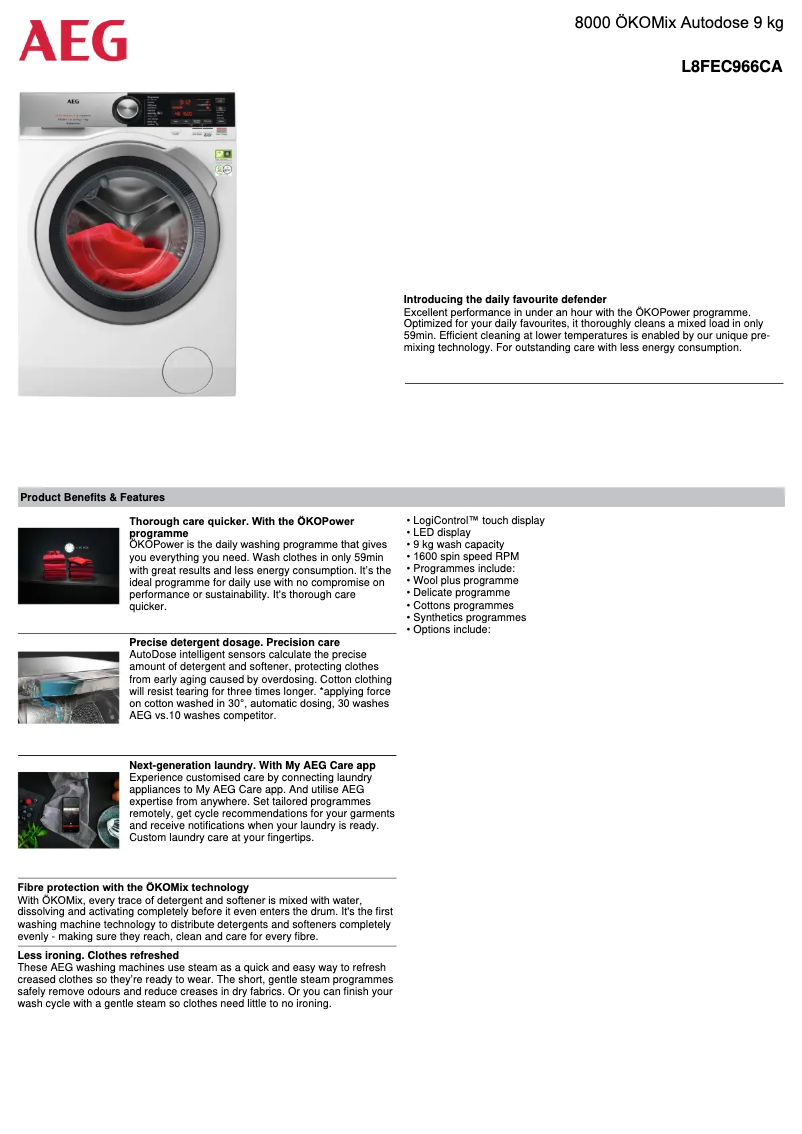 Image de la première page du manuel de l'appareil L8FEC966CA