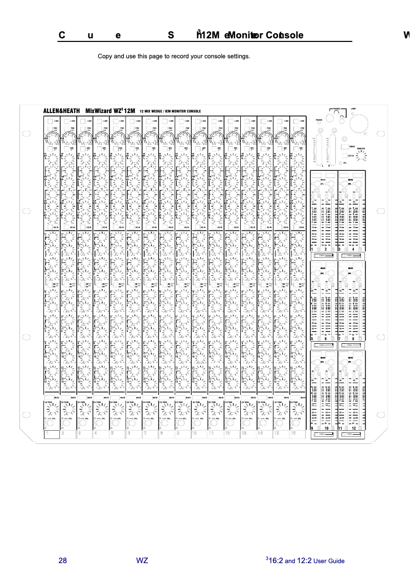 Página 1 del manual Ficha técnica Allen & Heath MixWizard3 12M