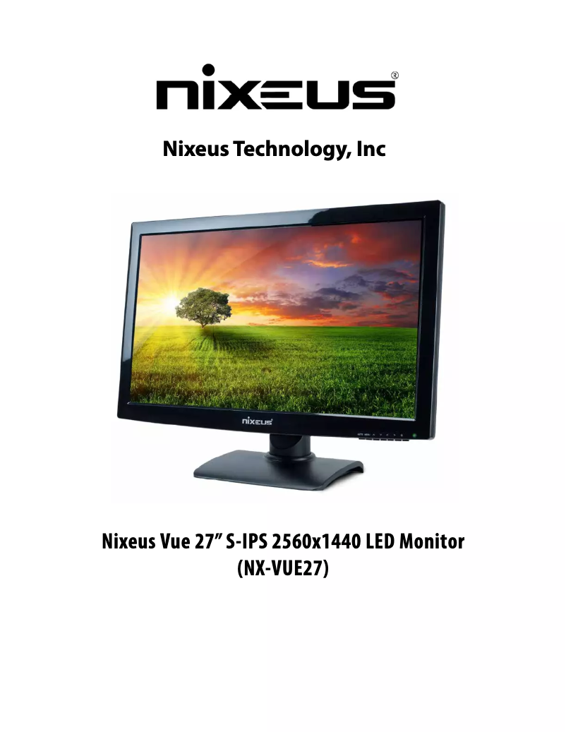 Page 1 de la notice Manuel utilisateur Nixeus NX-VUE27P