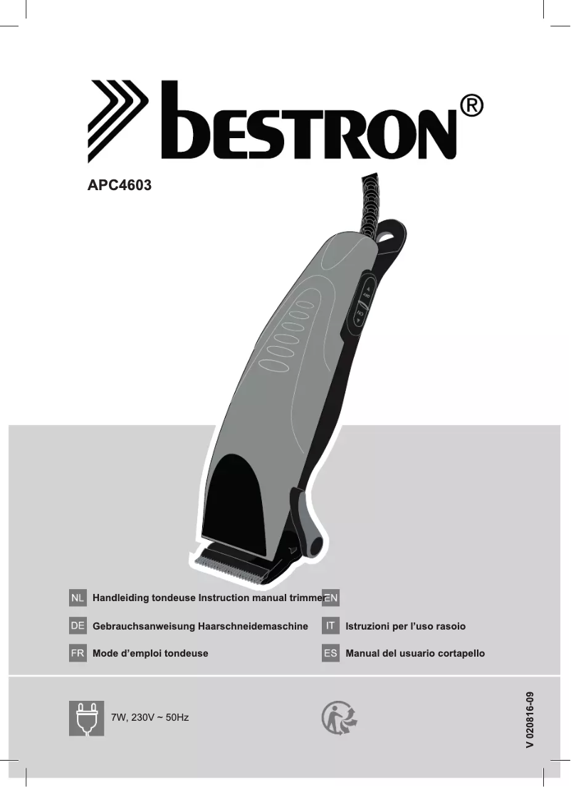 Page 1 de la notice Manuel utilisateur Bestron APC4603