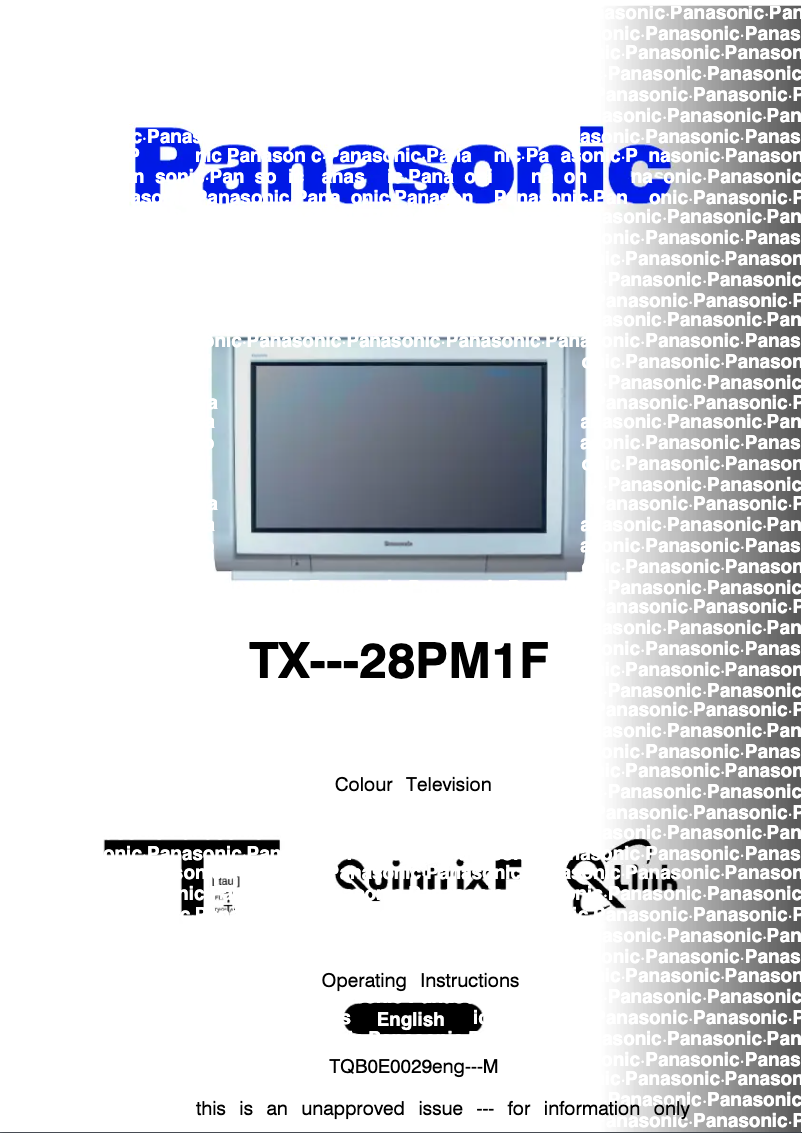 Page 1 de la notice Manuel utilisateur Panasonic TX-28PM1F