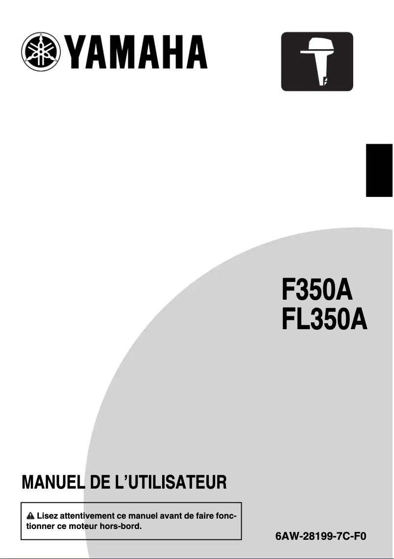 Image de la première page du manuel de l'appareil FL350A (2016)