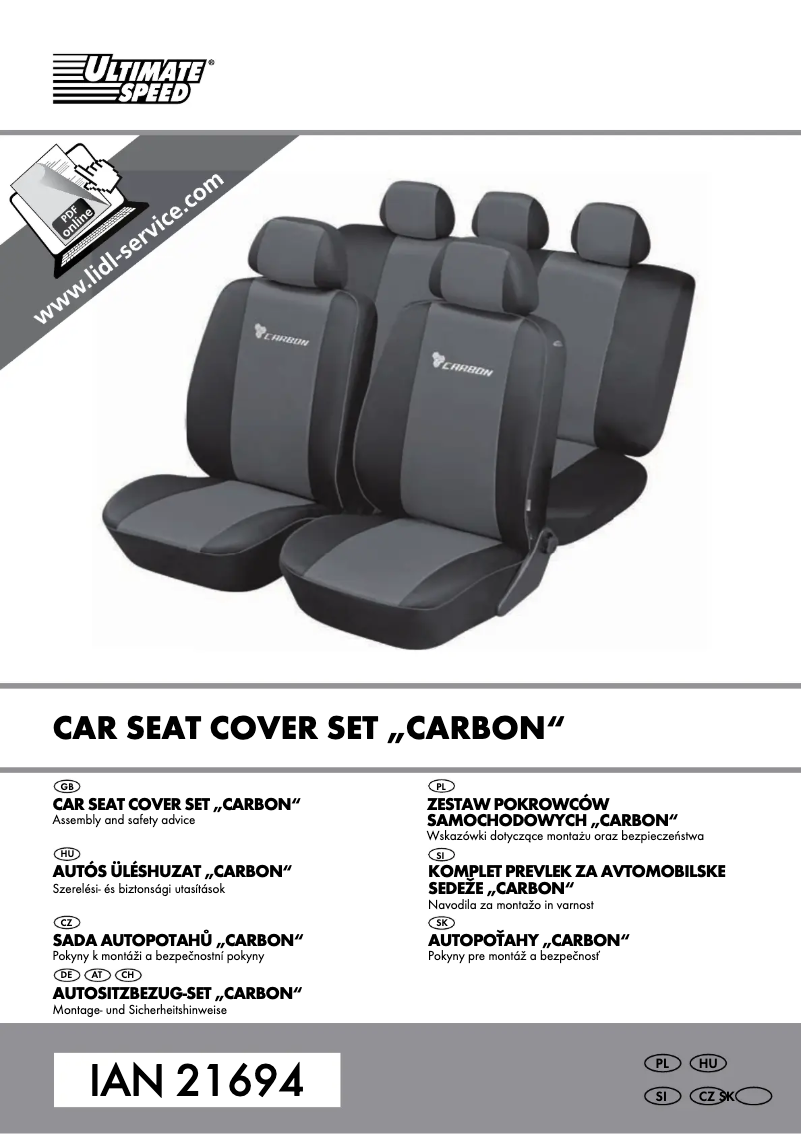 Page n°1 - Manuel utilisateur Ultimate Speed IAN 21694