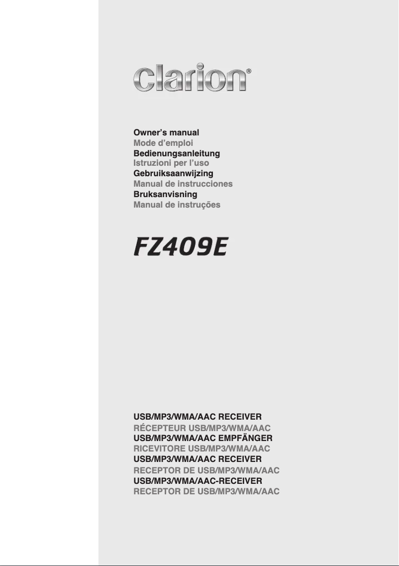 Page 1 de la notice Manuel utilisateur Clarion FZ409