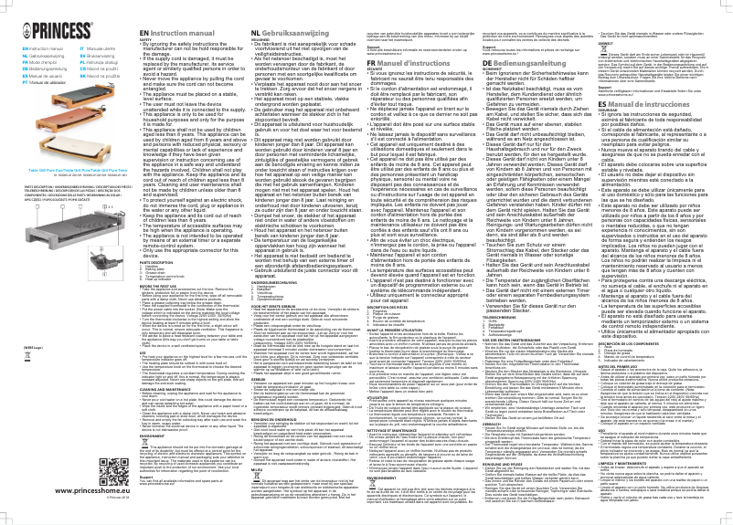 Page n°1 - Manuel utilisateur Princess Table Chef Pure Duo 103025