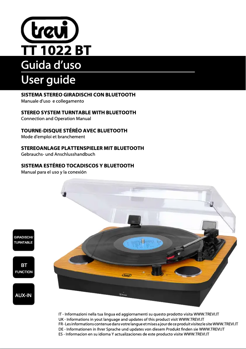 Page 1 de la notice Manuel utilisateur Trevi TT 1022 BT