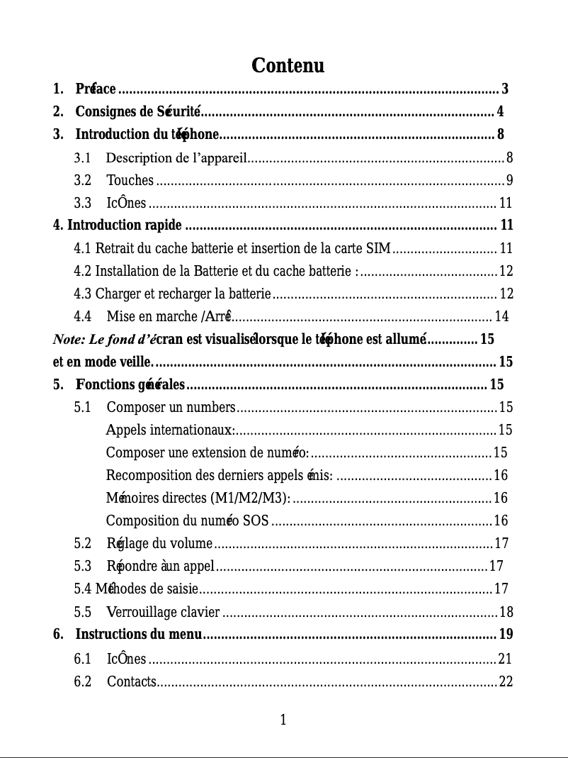 Page n°1 - Manuel utilisateur ITT Easy Use Plus