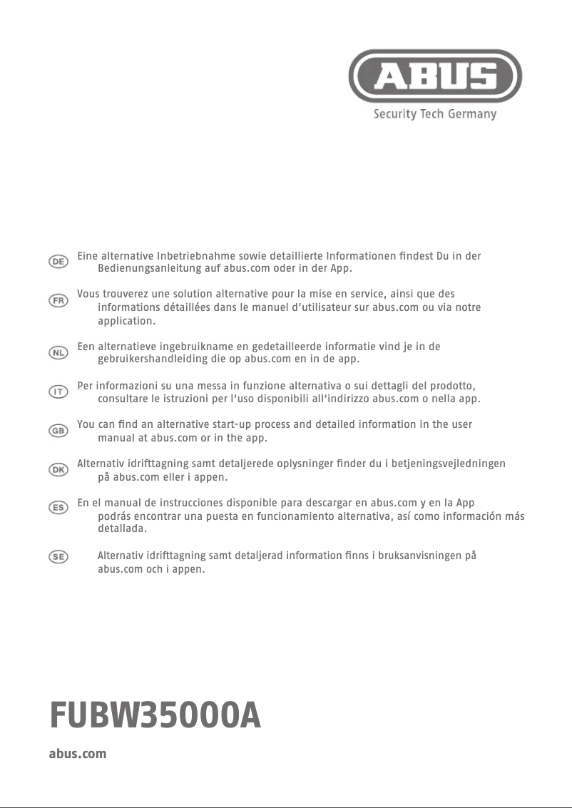 Image de la première page du manuel de l'appareil FUBW35000A