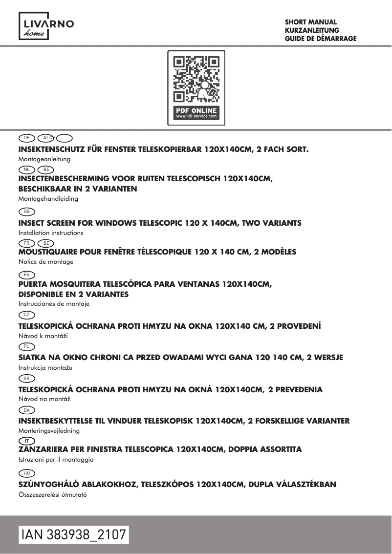 First page image of the manual for IAN 383938