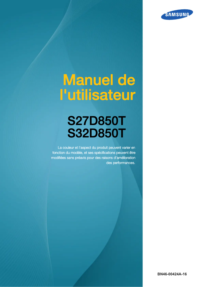 Page 1 de la notice Manuel utilisateur Samsung LS32D85KTSR/EN