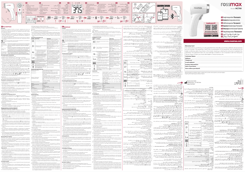 Page 1 de la notice Manuel utilisateur Rossmax HC700