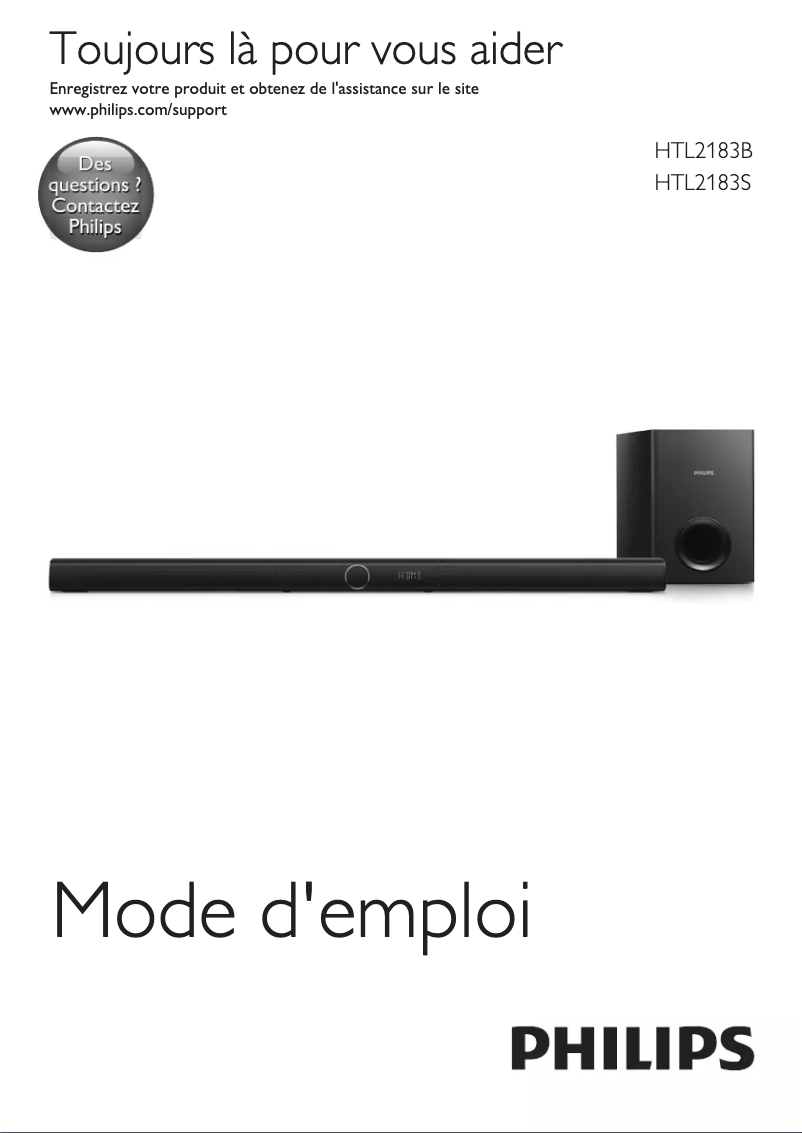 Page n°1 - Manuel utilisateur Philips HTL2183B