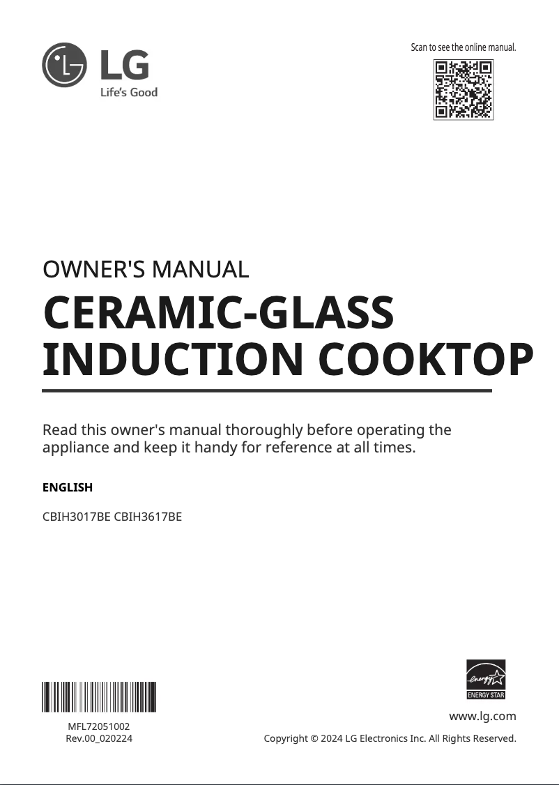 Page 1 de la notice Manuel utilisateur LG CBIH3017BE