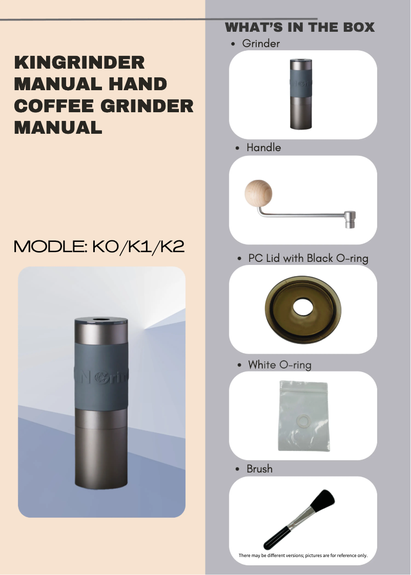 Page 1 de la notice Manuel utilisateur KINGrinder K2