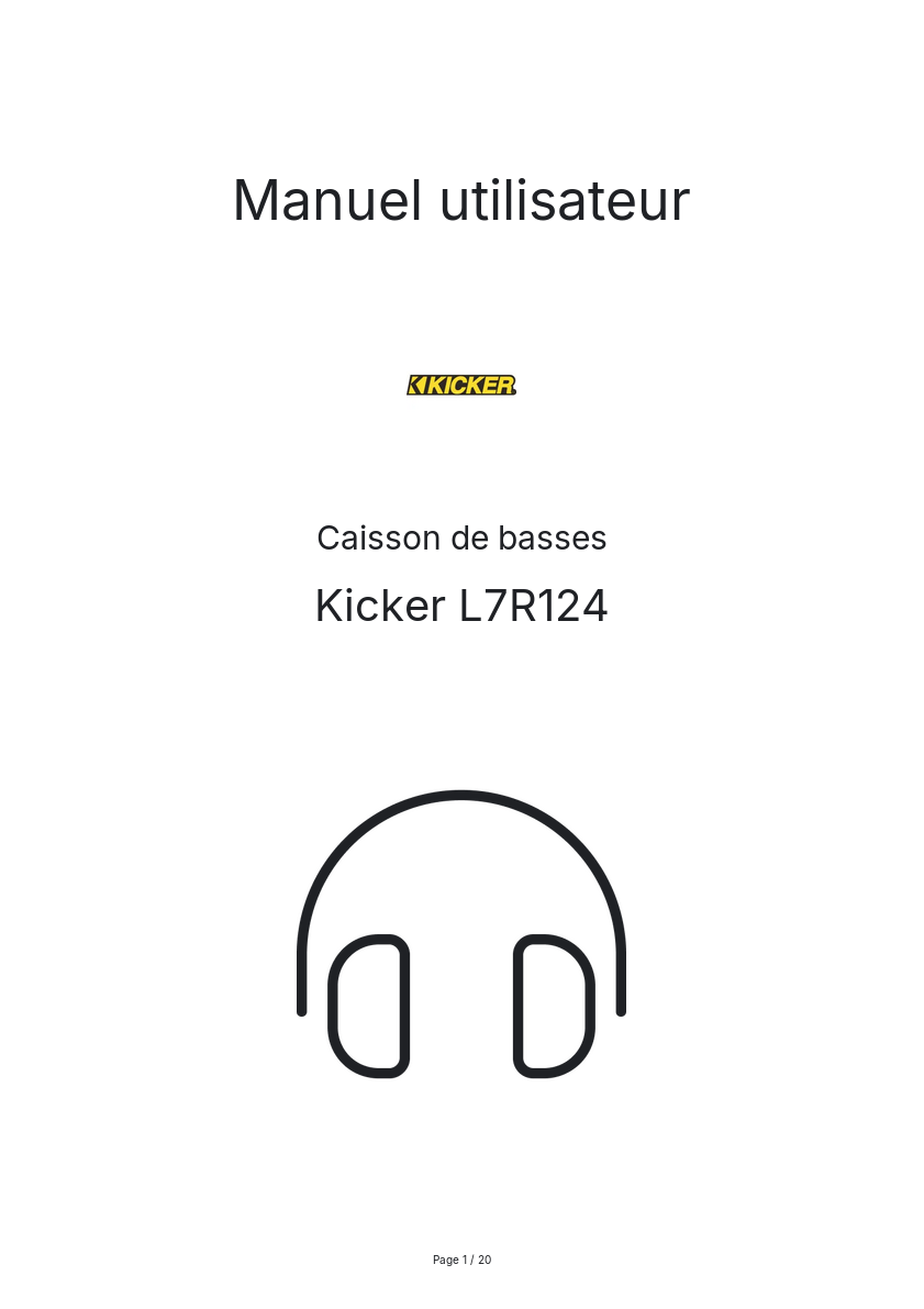 Image de la première page du manuel de l'appareil L7R124