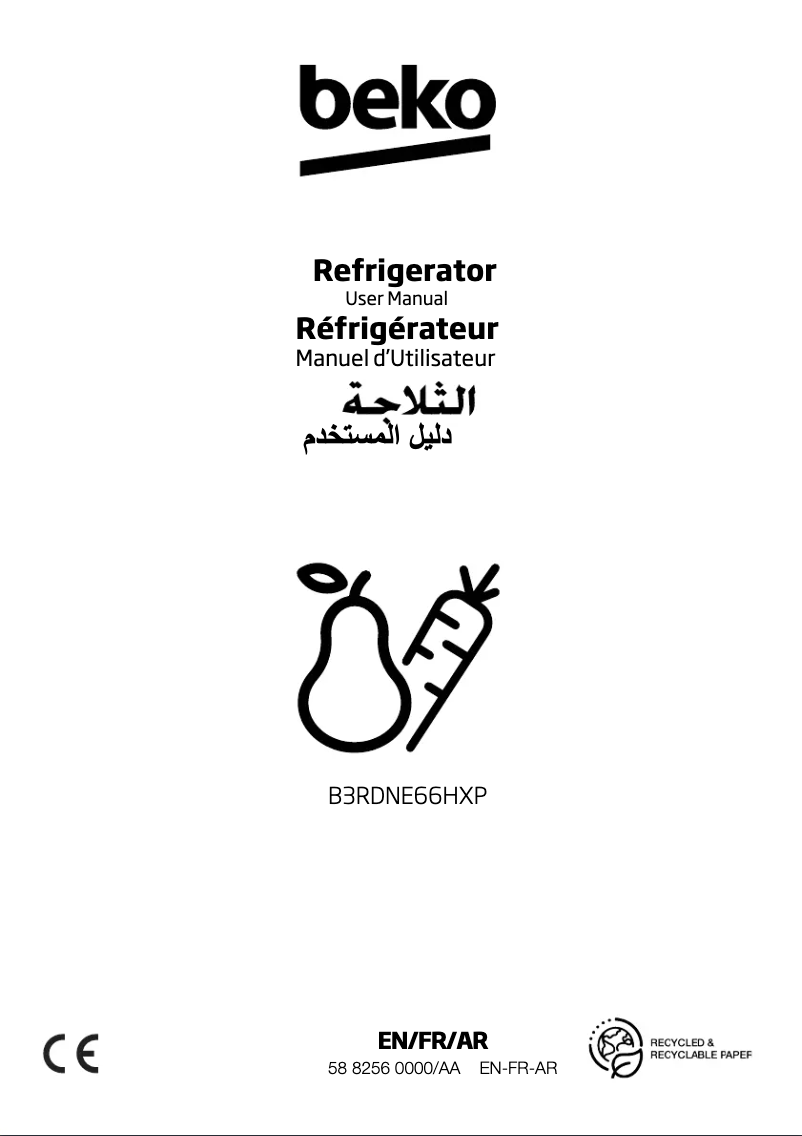 Image de la première page du manuel de l'appareil B3RDNE66HXP