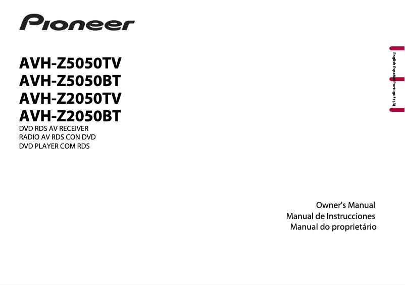 Page n°1 - Manuel utilisateur Pioneer AVH-Z2050BT