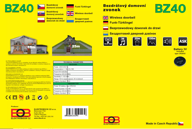 Image de la première page du manuel de l'appareil BZ40