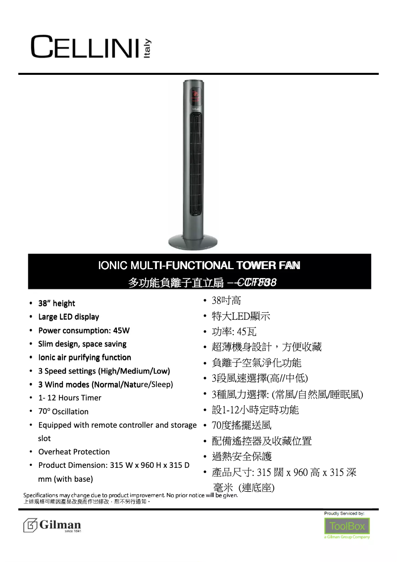 Imagen de la primera página del manual del dispositivo CTF38