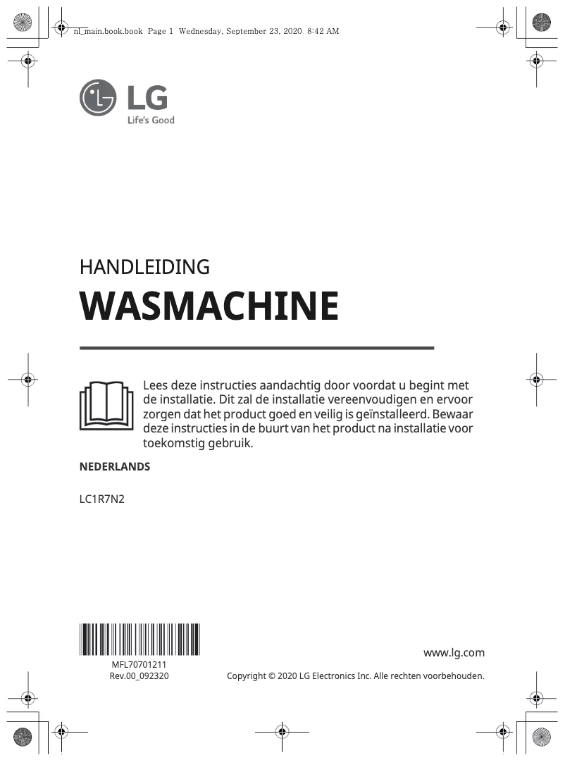 Page 1 de la notice Manuel utilisateur LG LC1R7N2