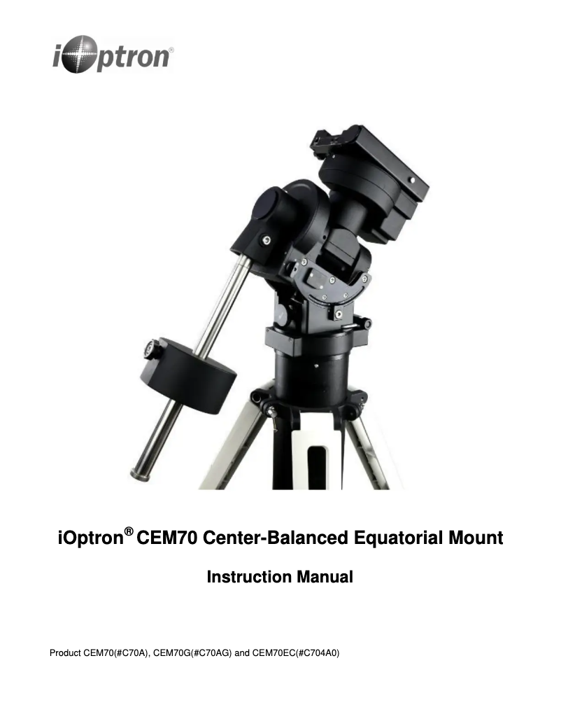 Página 1 del manual Manual de usuario iOptron CEM70