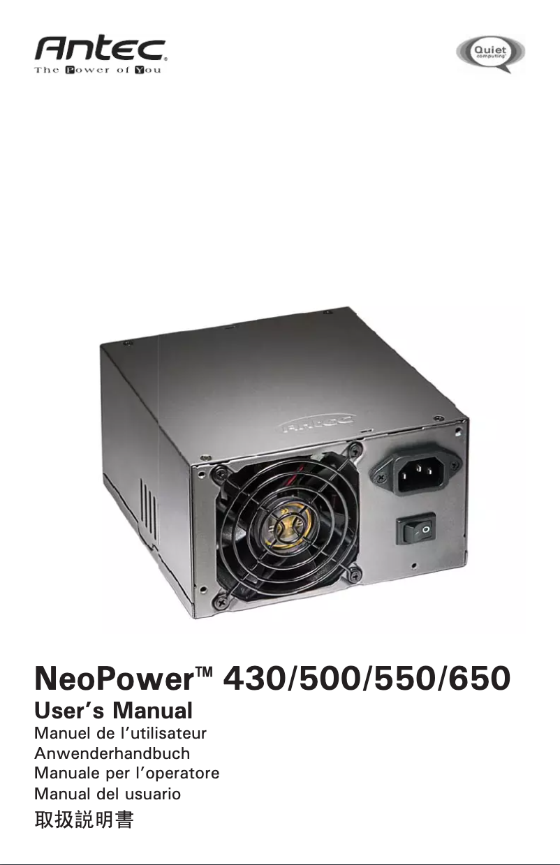 Image de la première page du manuel de l'appareil NeoPower 430 EC
