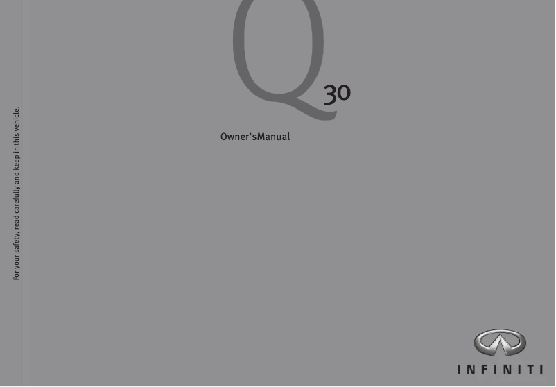 Page 1 de la notice Manuel utilisateur Infiniti Q30 (2016)