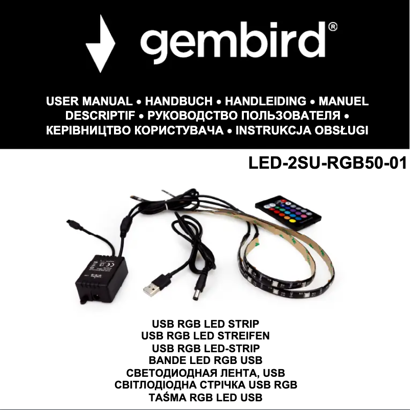 Page 1 de la notice Manuel utilisateur Gembird LED-2SU-RGB50-01