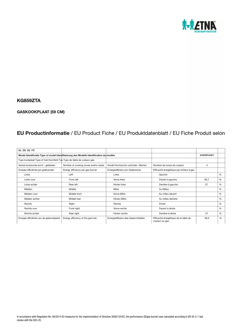 Image de la première page du manuel de l'appareil KG859ZTA